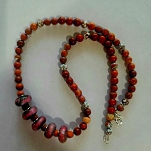BUMBLEBEE JASPER  ACCENT ITALIAN LAMPWORK CHARMS  BEADED ARTESIAN ORIGINAL NECKL